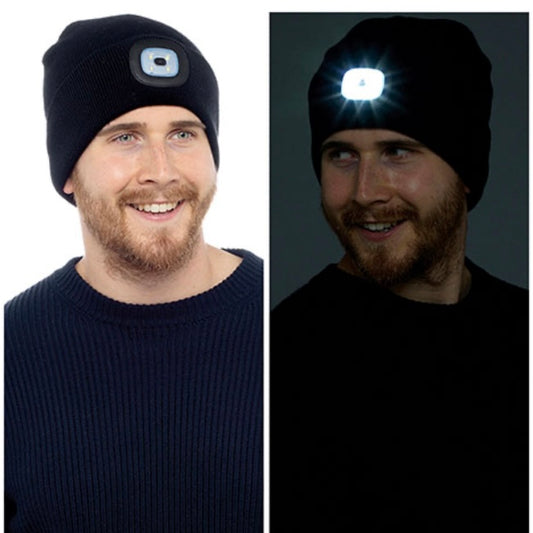 Unisex Black Rechargeable Beanie Hat